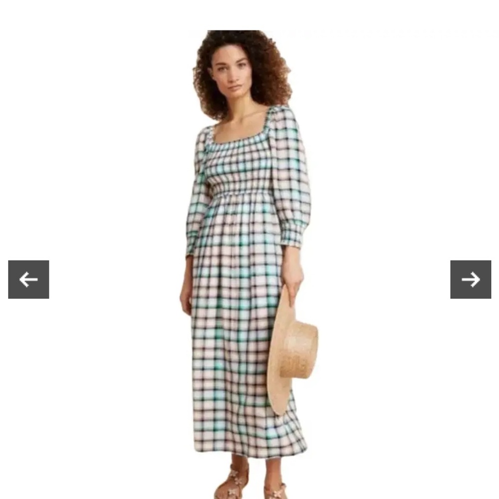 Anthropologie Maeve Women's Cerie Smocked Midi Dress Multicolor
